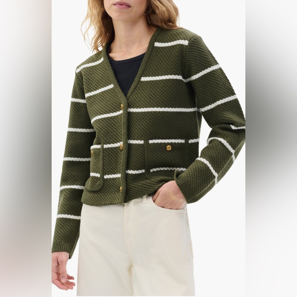 rag & bone Peggy Stripe Wool Cardigan